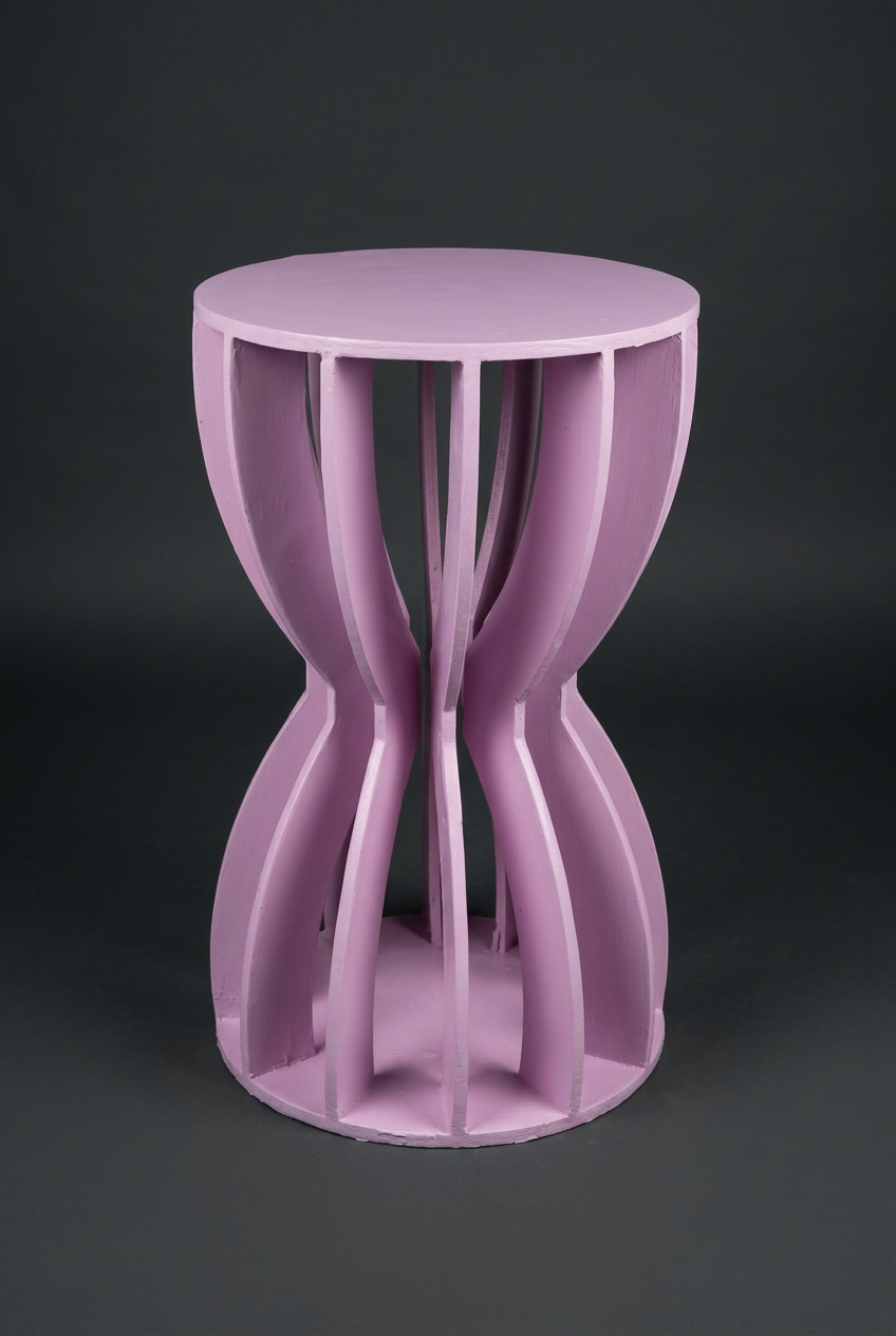 Ribbon Hourglass Stool in Lilac