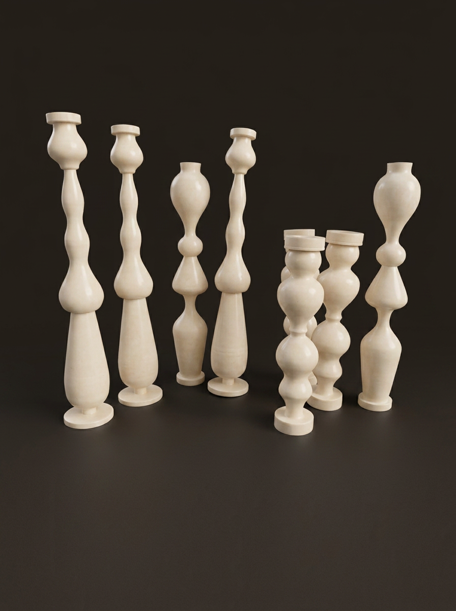 Baluster Pillar Set in Ivory Cream