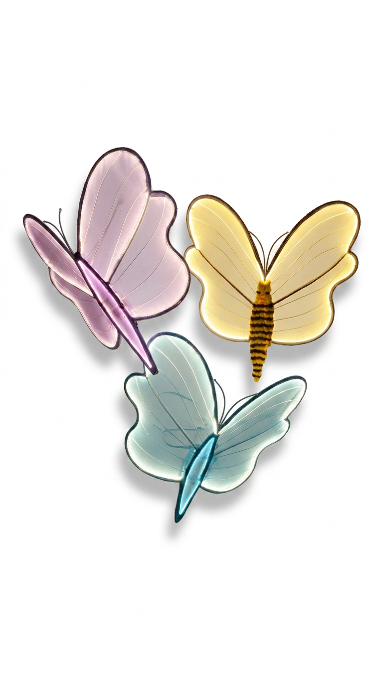 Pastel LED Butterfly Wall Decor Trio