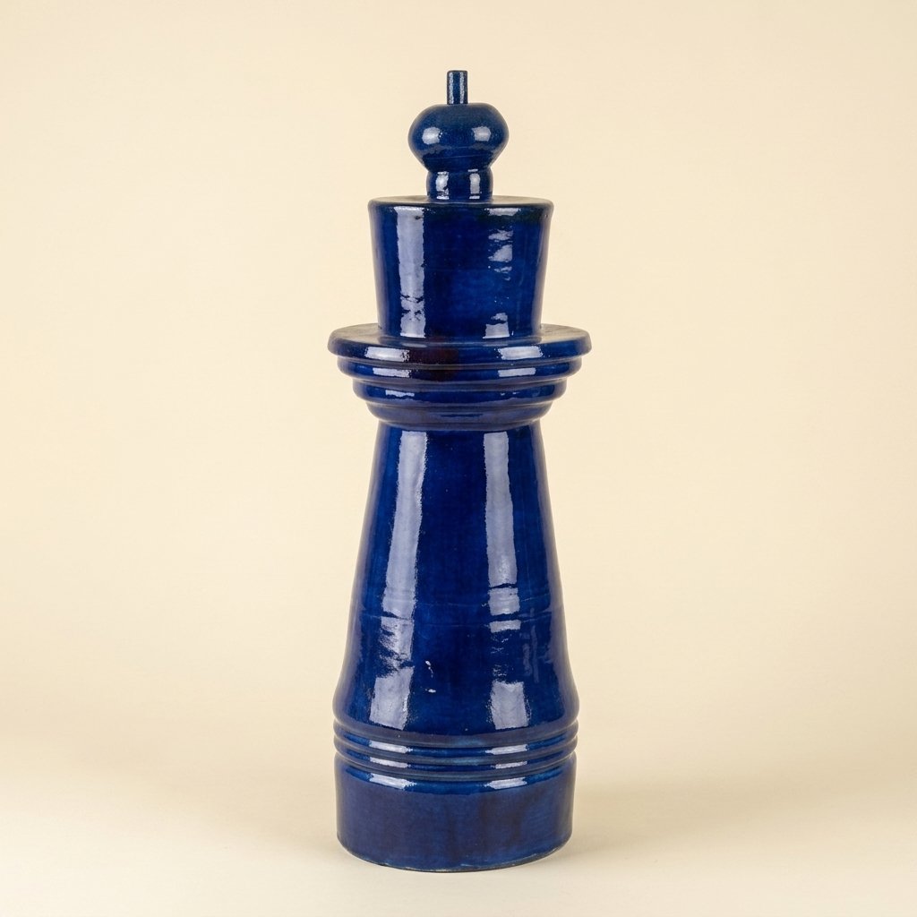 Blue Ceramic King Chess