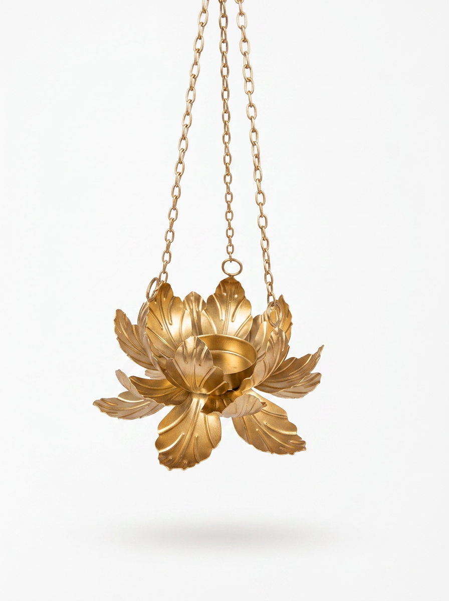 Hanging Gold Lotus Tealight Holder