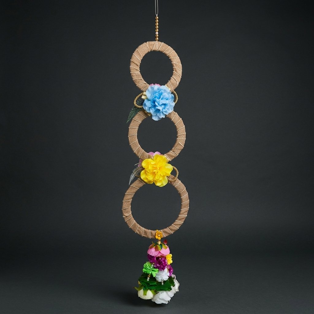 Floral Jute Wall Hanging