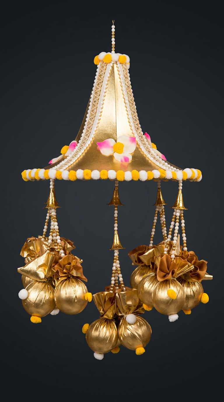 Gold Potli Canopy in Metallic Gold