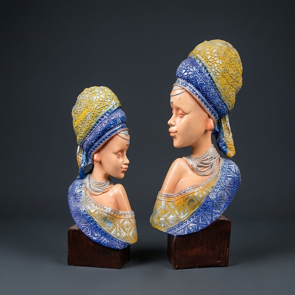 African Woman Bust Set