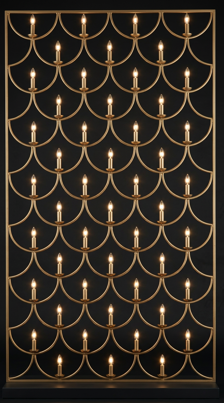 Gold Scallop Candle Grid Panel