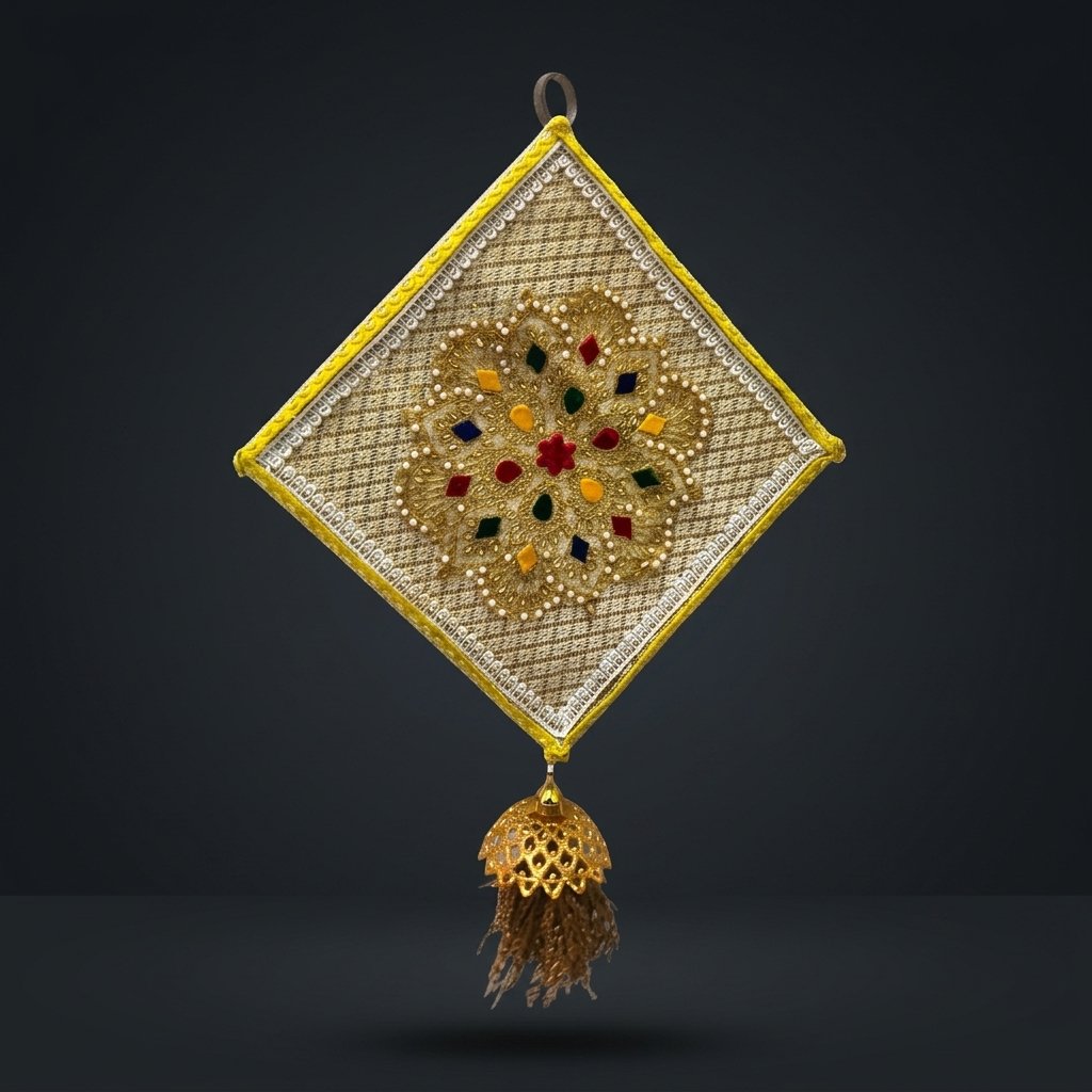 Embroidered Diamond Wall Hanging