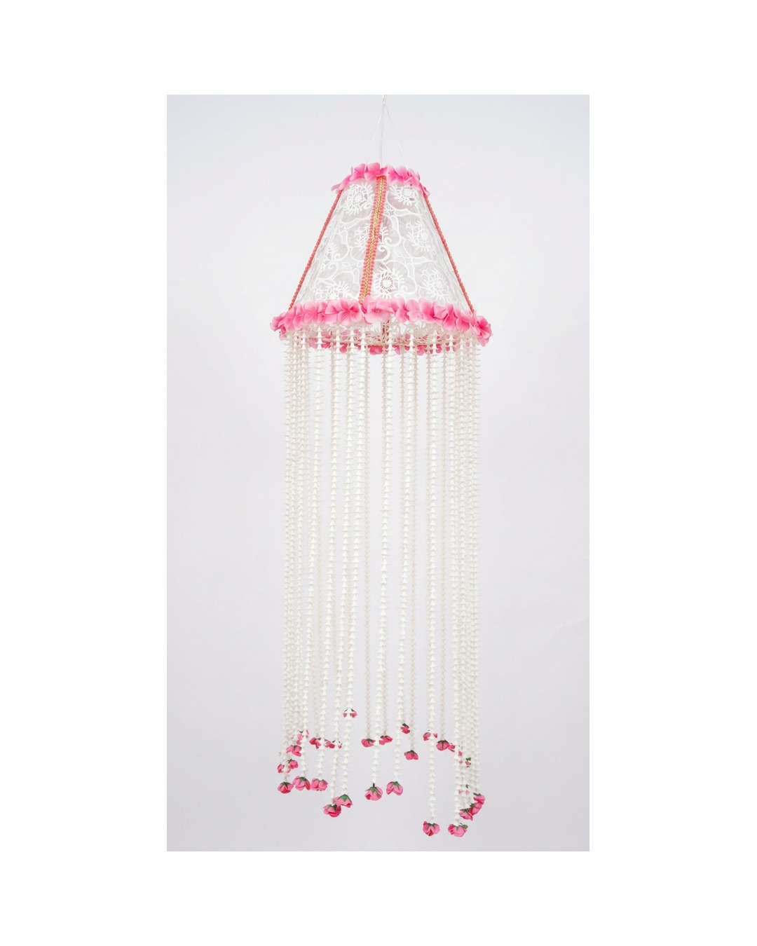 Pink White Cone Chandelier