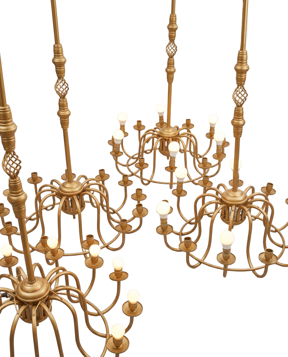 Gold Multi-Arm Floor Candelabra Set