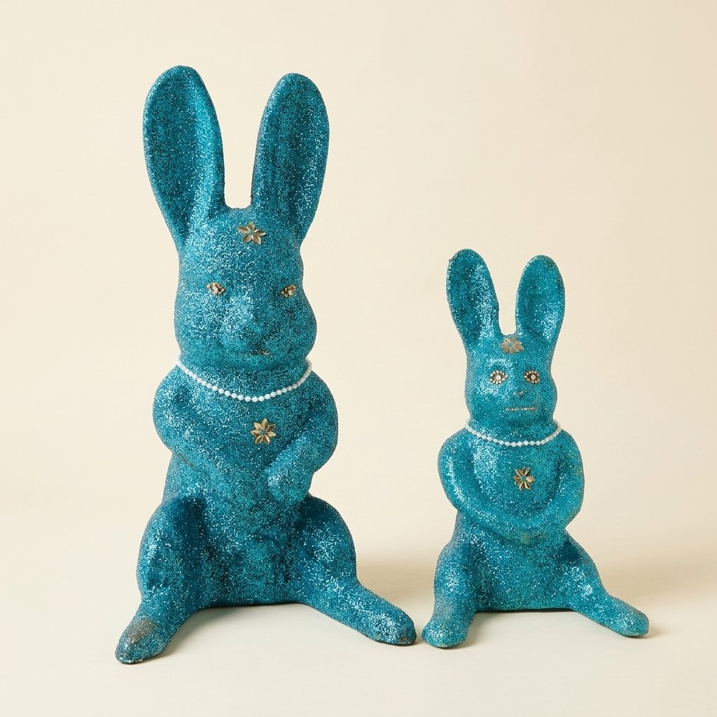 Glitter Bunny Statues