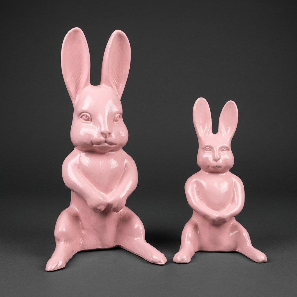 Pink Rabbit Sculptures