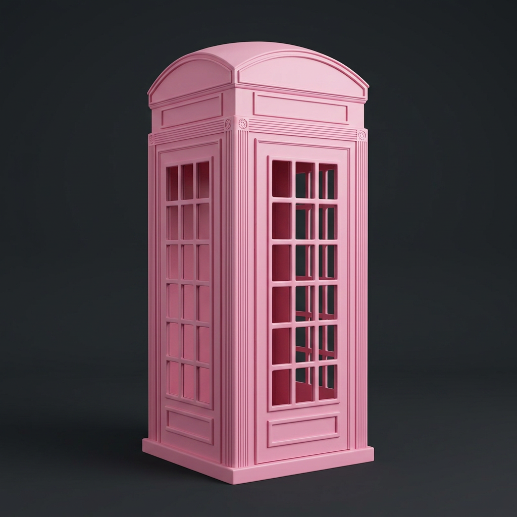 Telephone Booth in Bubblegum Pink