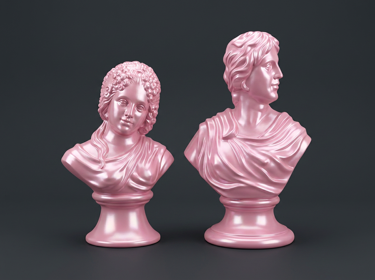 Pearl Bust Pair in Pearlescent Pink