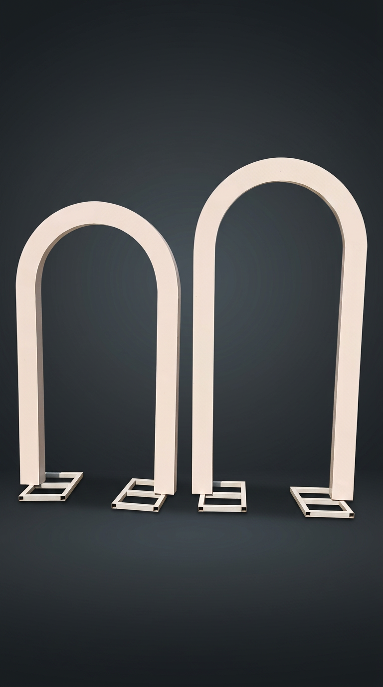 Ivory Slim Arch Frame Pair Wooden Gate