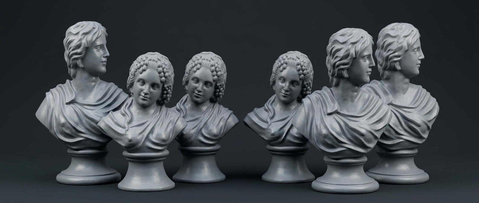 Grey Classical Lady Bust Collection