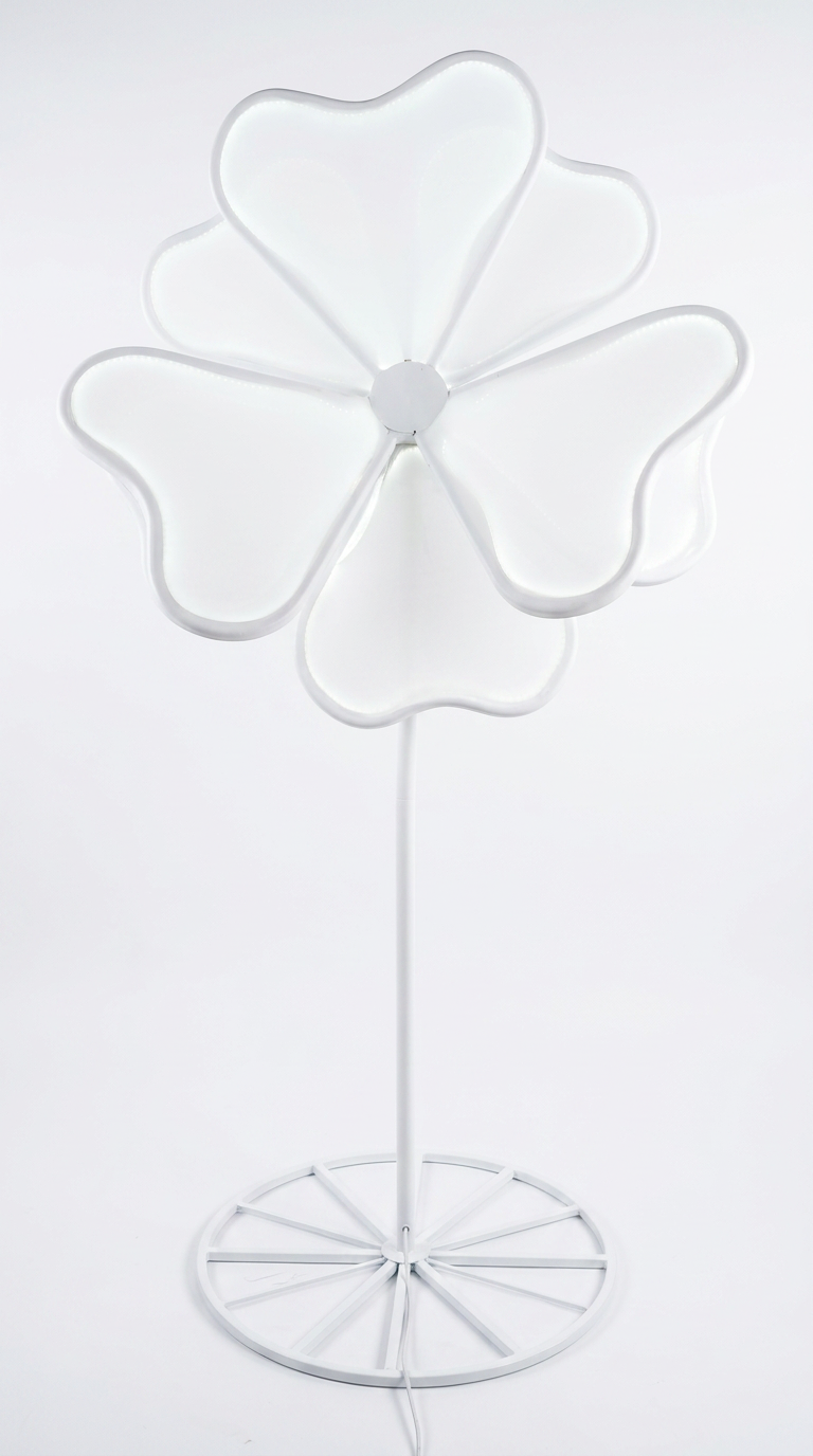 White LED Petal Flower Stand