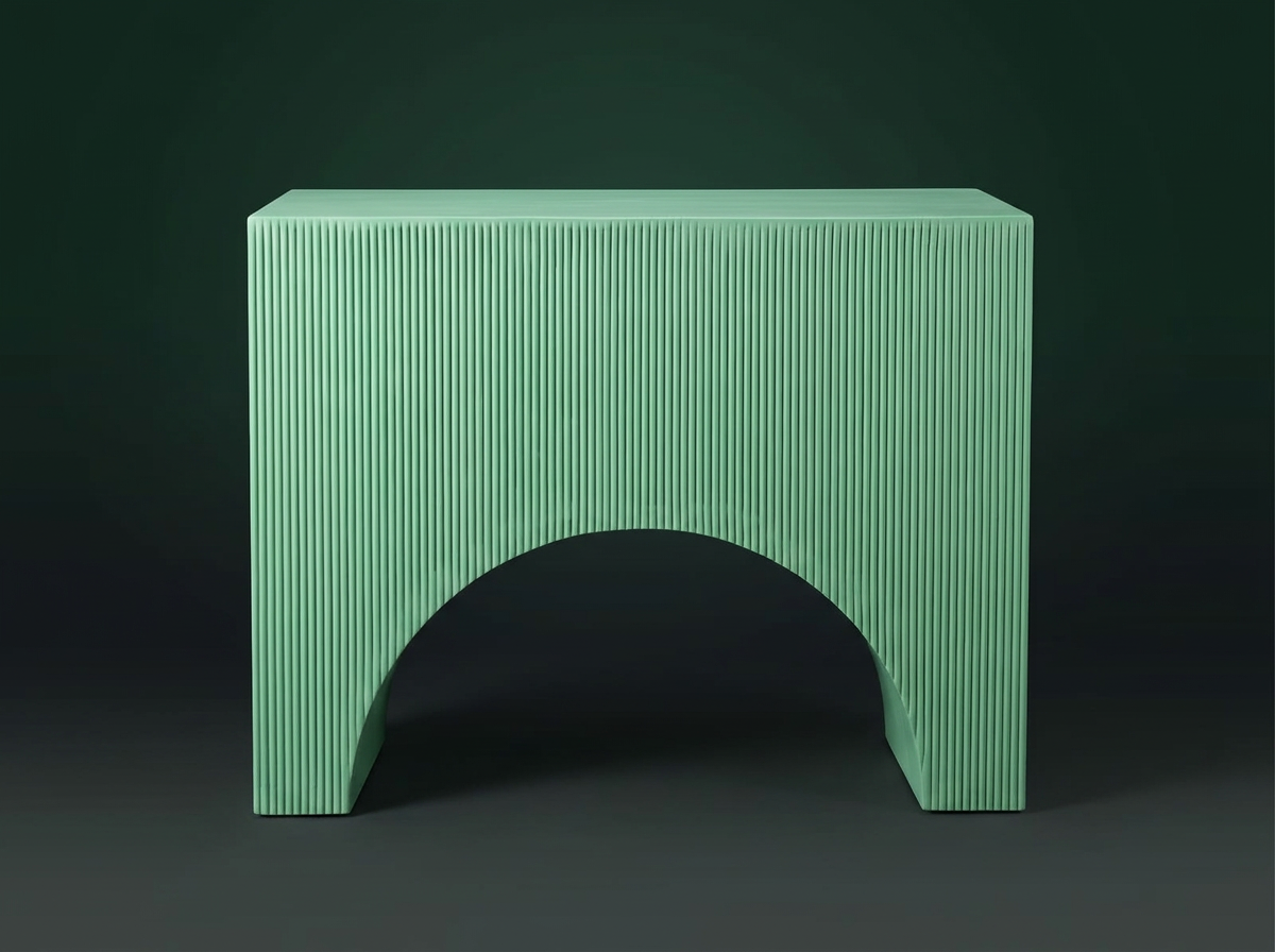 Fluted Arch Console in Mint