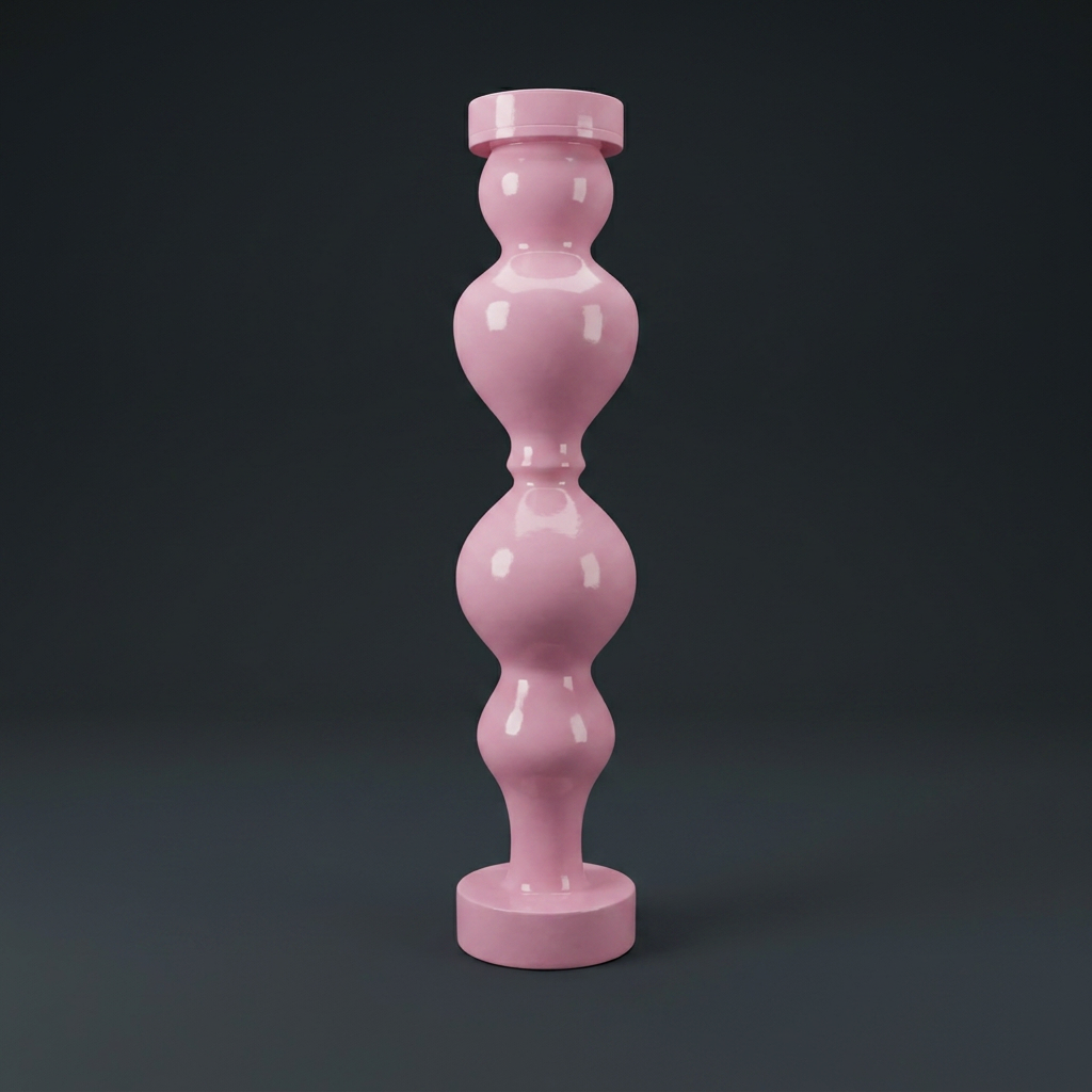 Bulb Pedestal Pillar in Blush Pink