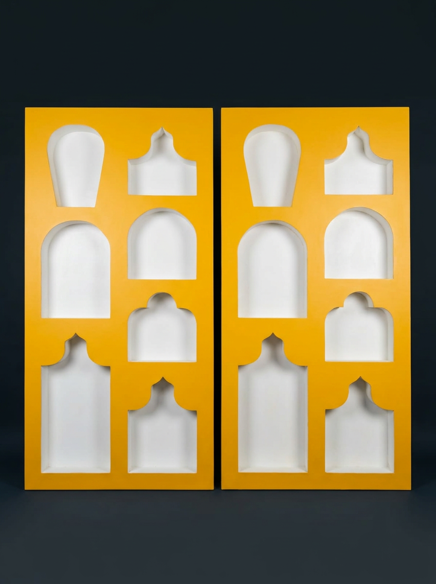 Jharokha Niche Panels in Marigold & Chalk