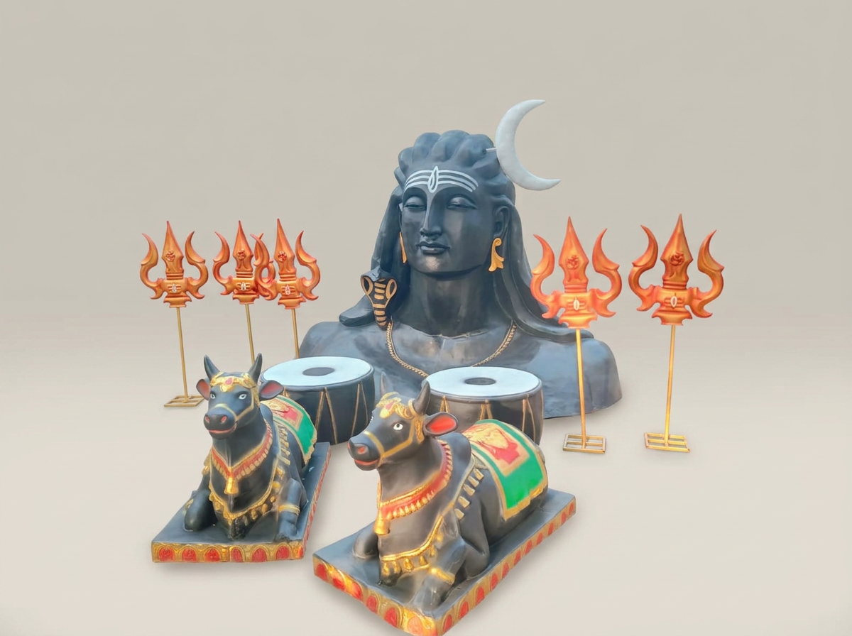 Shiva Tableau Set in Slate & Gold