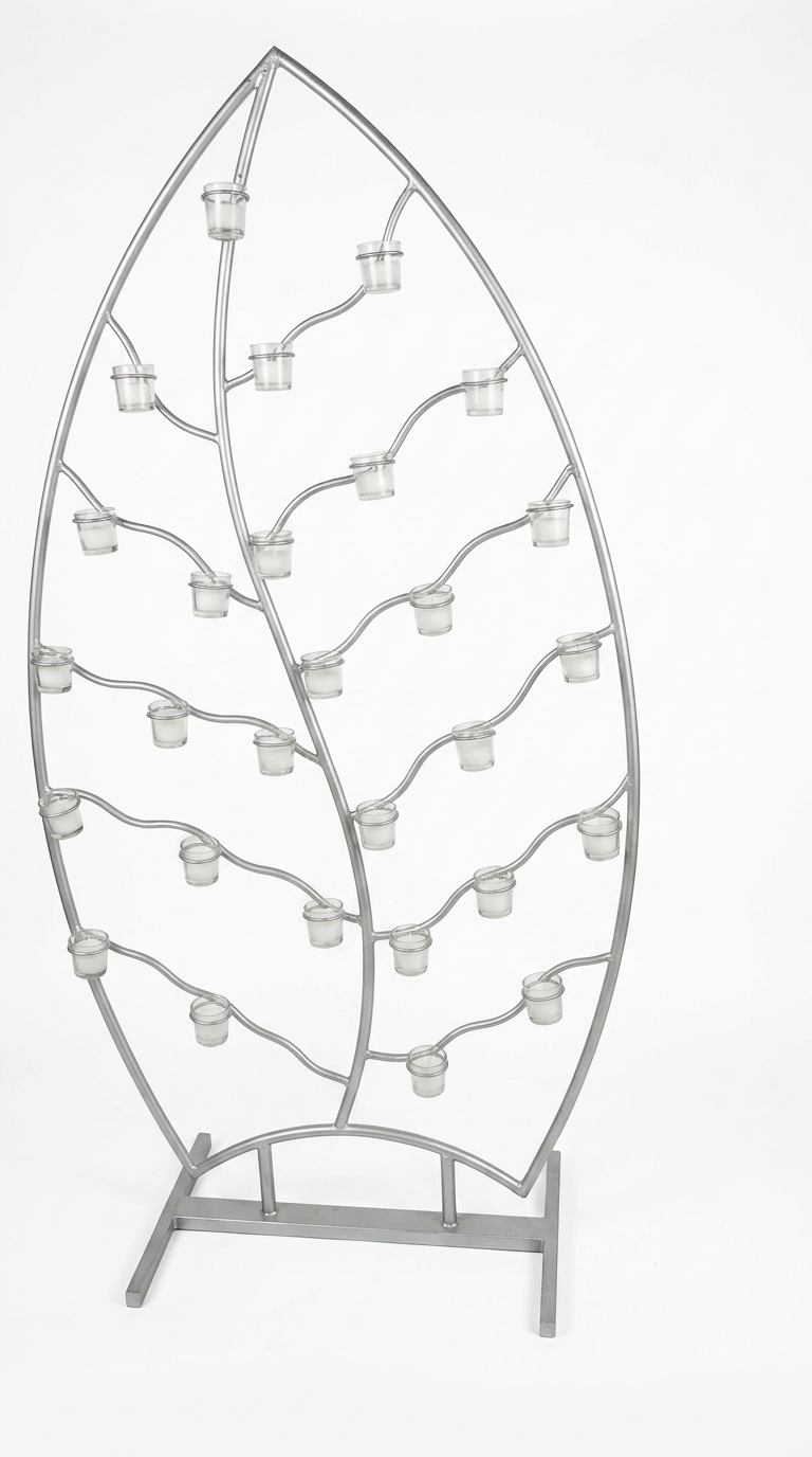 Silver Leaf Votive Candle Standee