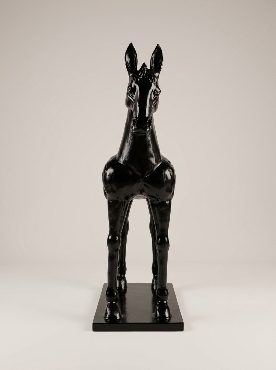 Standing Foal in Gloss Black