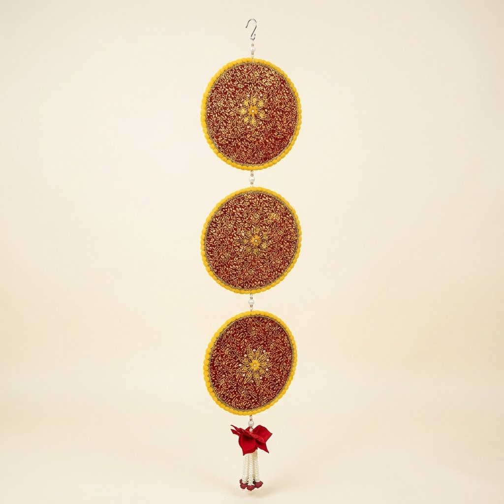 Embroidered Disc Wall Hanging