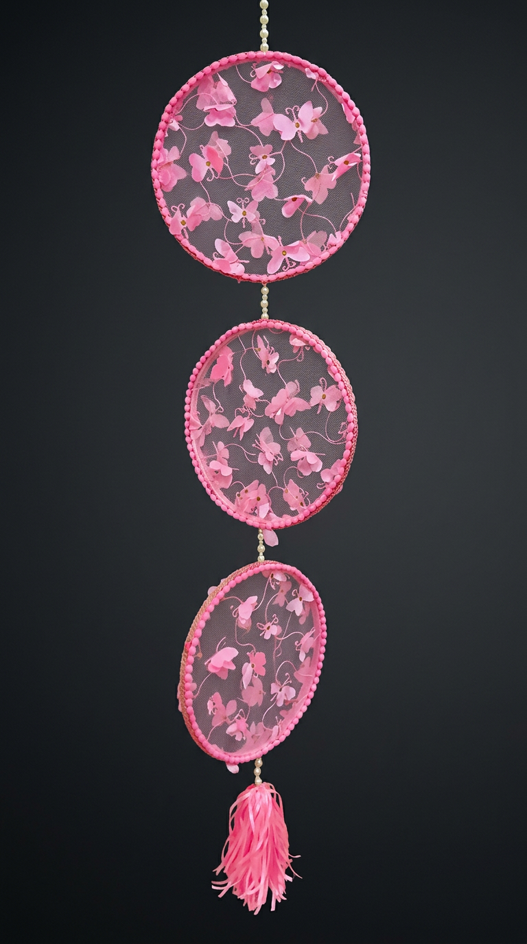Butterfly Hoop Trio in Blush Pink