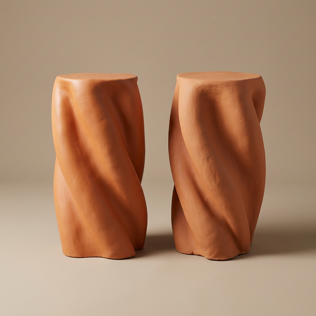 Product Terracotta Twisted Pedestals