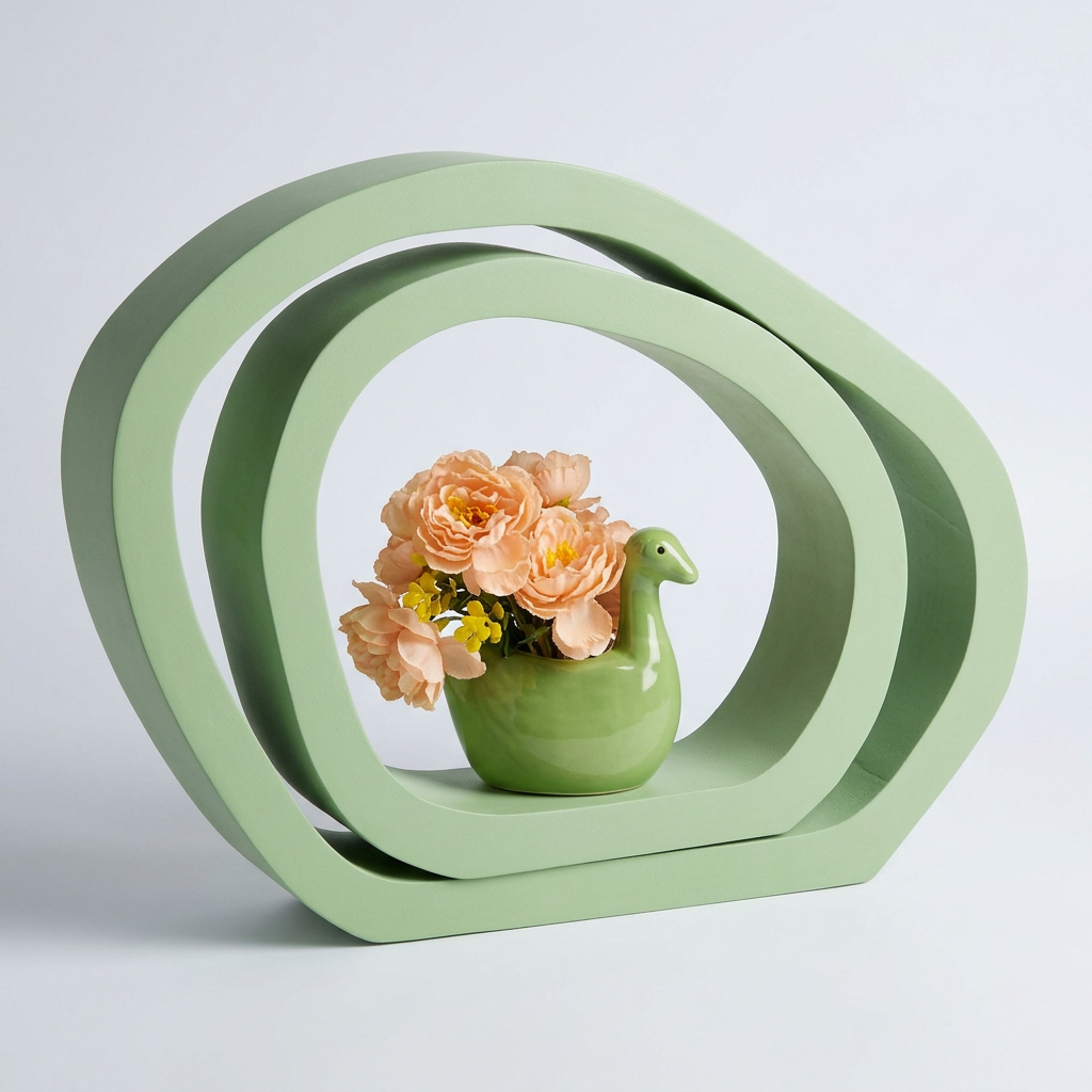 Oval Shelf Vase