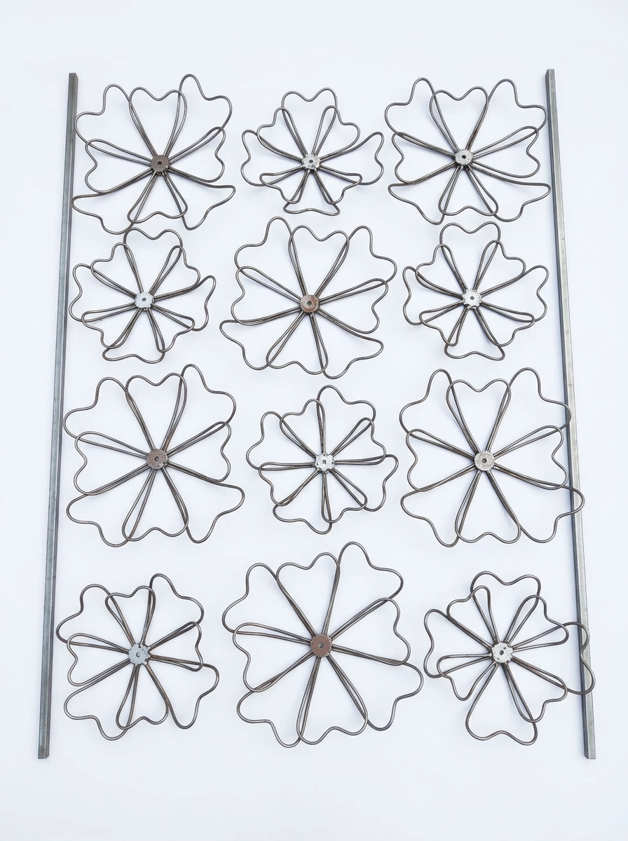 Metal Wire Flower Panel Set (12 Pcs)