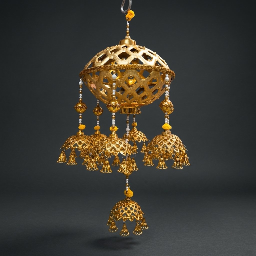 Golden Lattice Hanging Decor