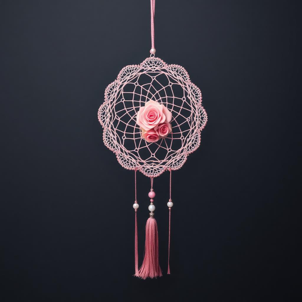 Rose Lace Dreamcatcher in Blush Pink