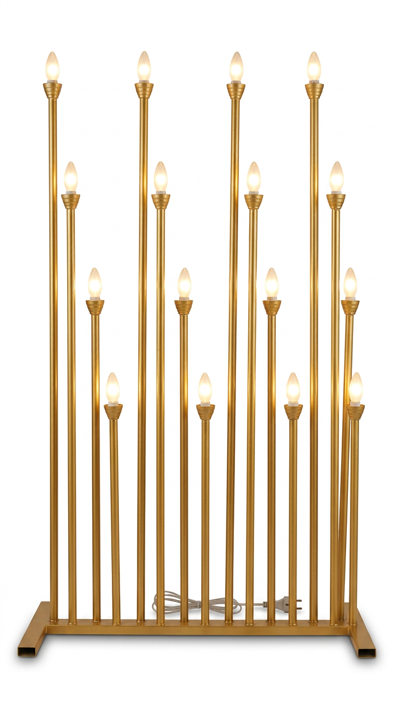 Stepped Gold Candle Pillar Stand