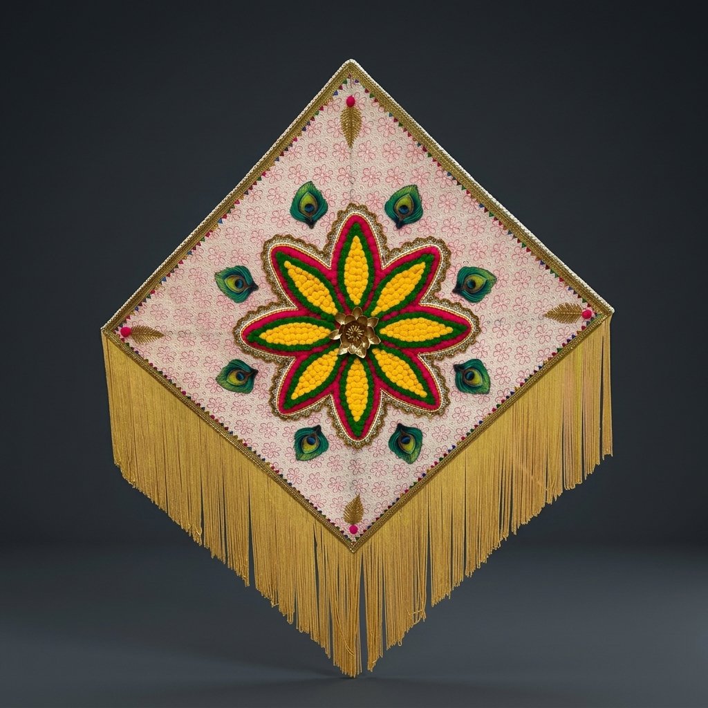 Floral Embroidered Wall Hanging