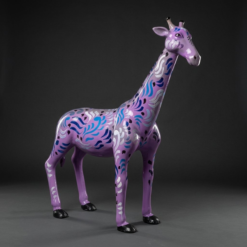 Hand-Painted Giraffe Sculpture