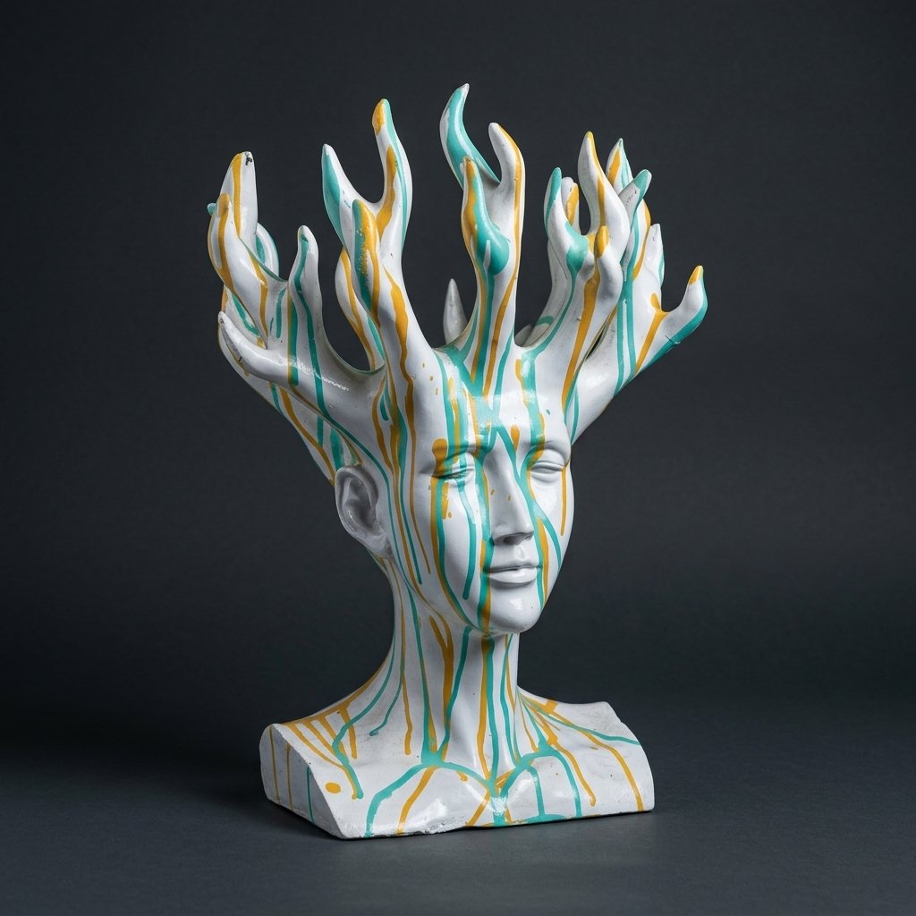 Surreal Drip Bust Sculpture