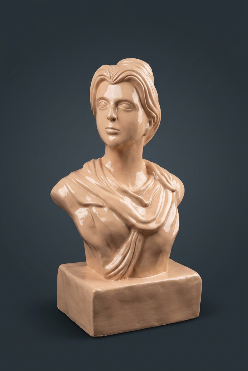 Beige Draped Lady Face Bust — MD 1028