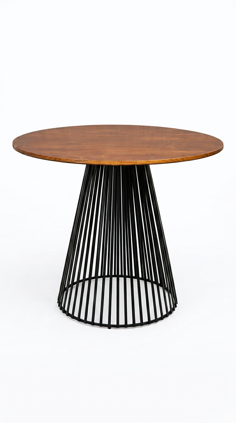 Black Wire Cage Round Dining Table