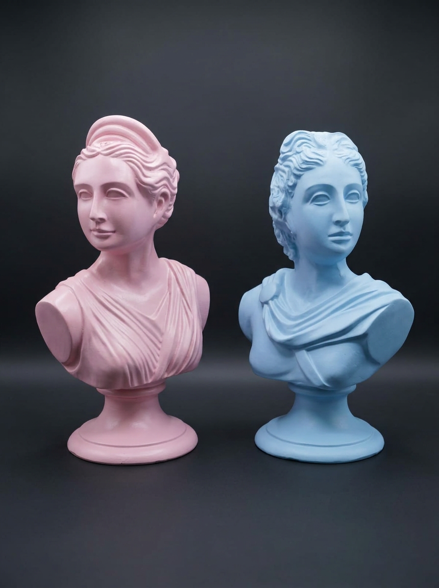 Grecian Bust Duo in Blush & Sky