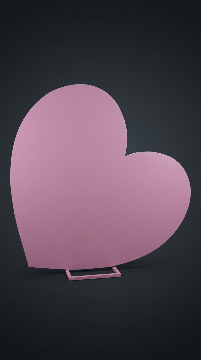 Mauve Heart Panel Wooden Gate