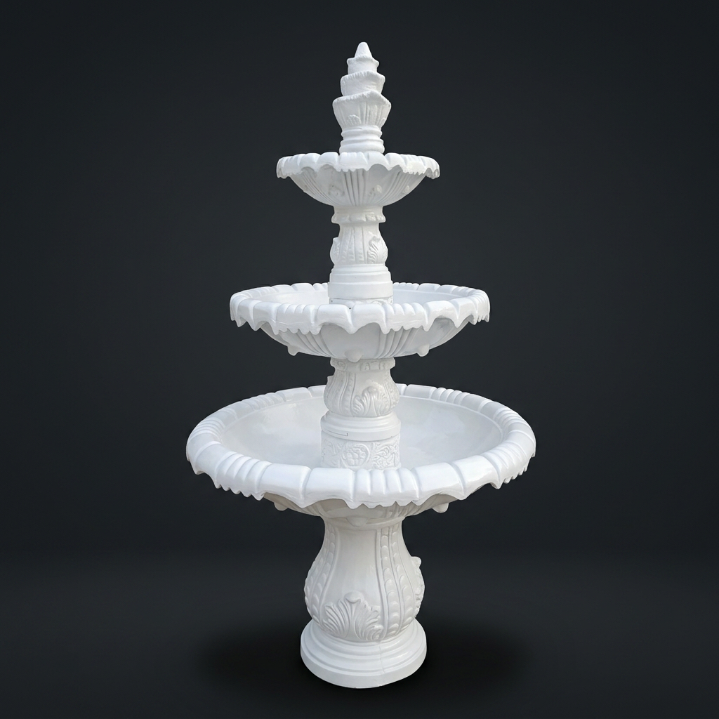 Grand Tiered Fountain in Gloss White