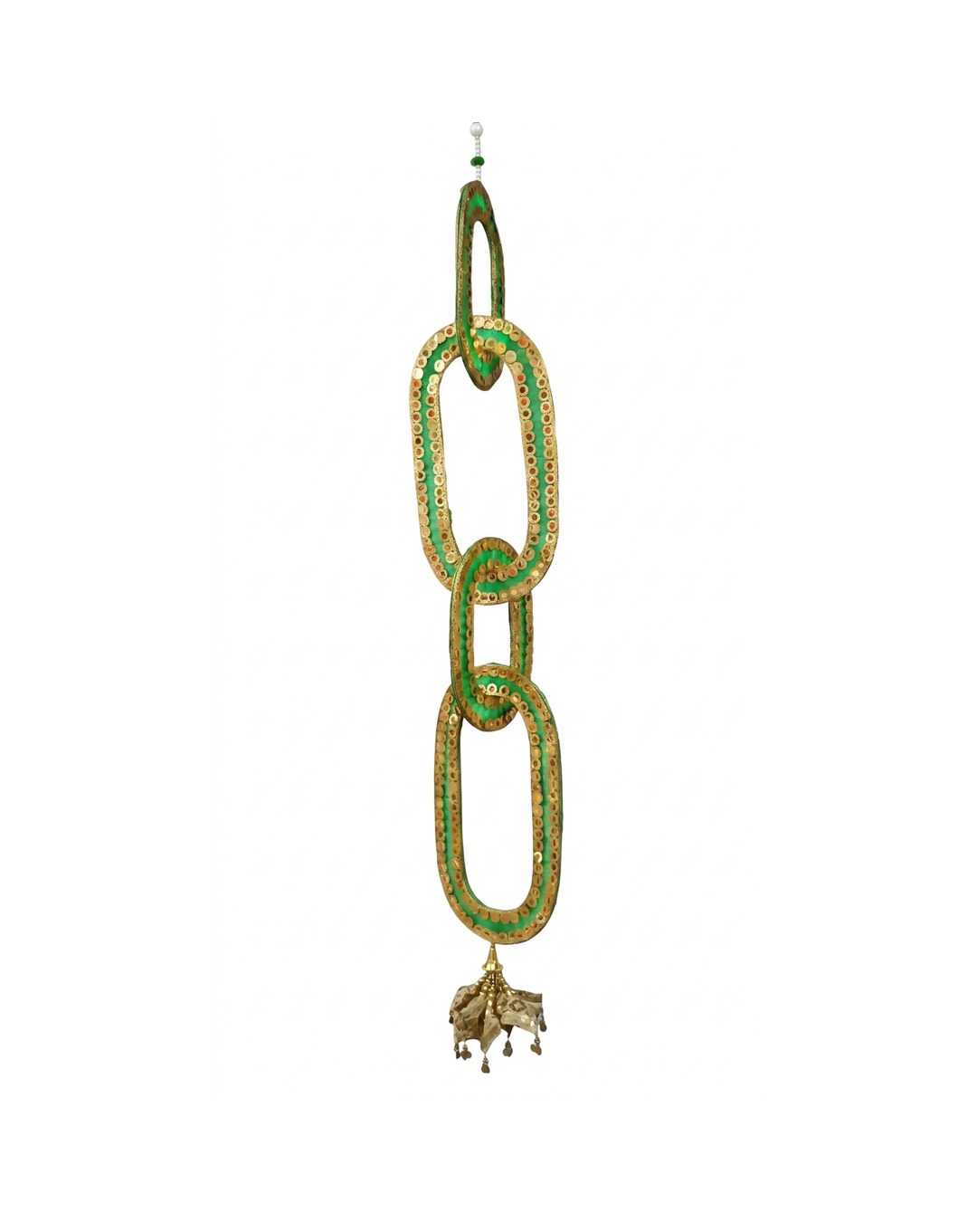 Green Gold Triple Chain Links