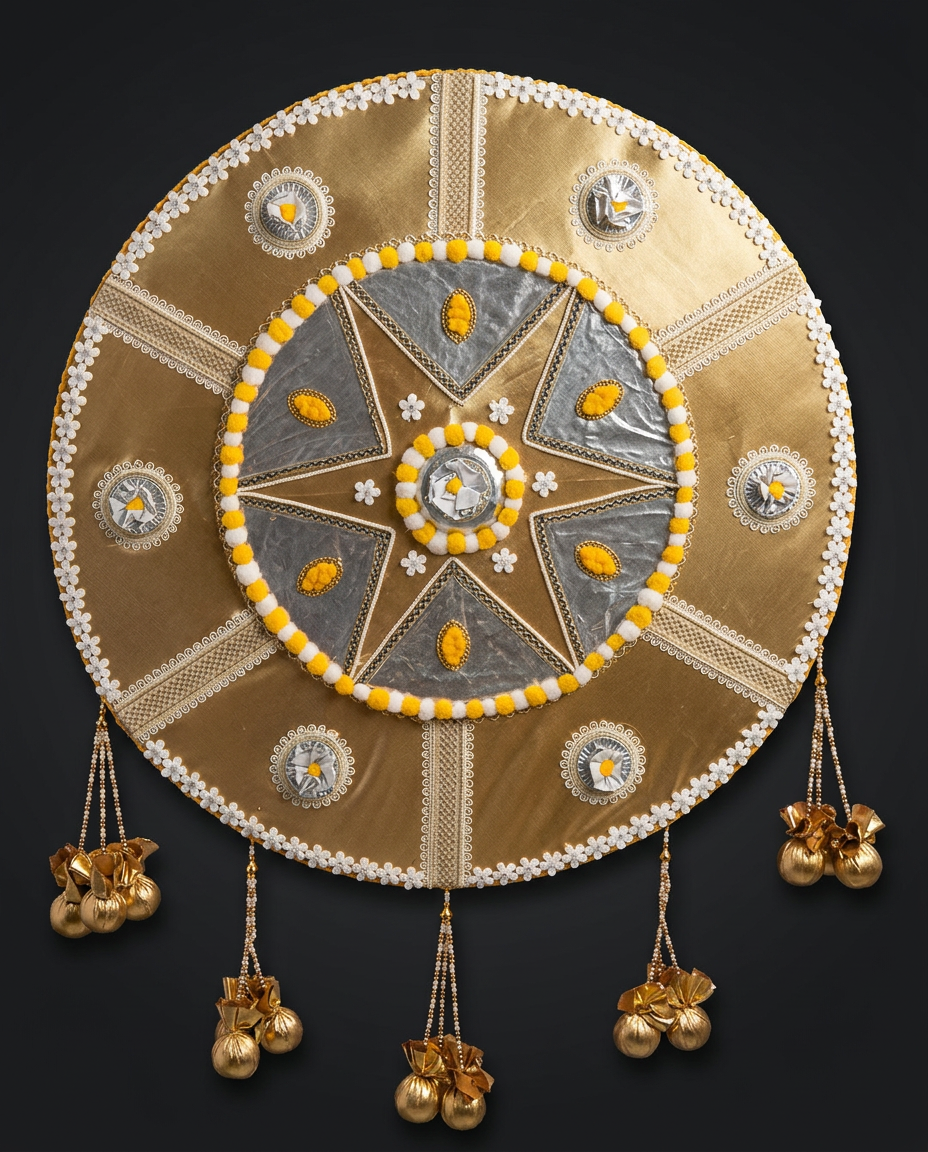 Gold Star Wheel Mandala in Gold & Silver Foil
