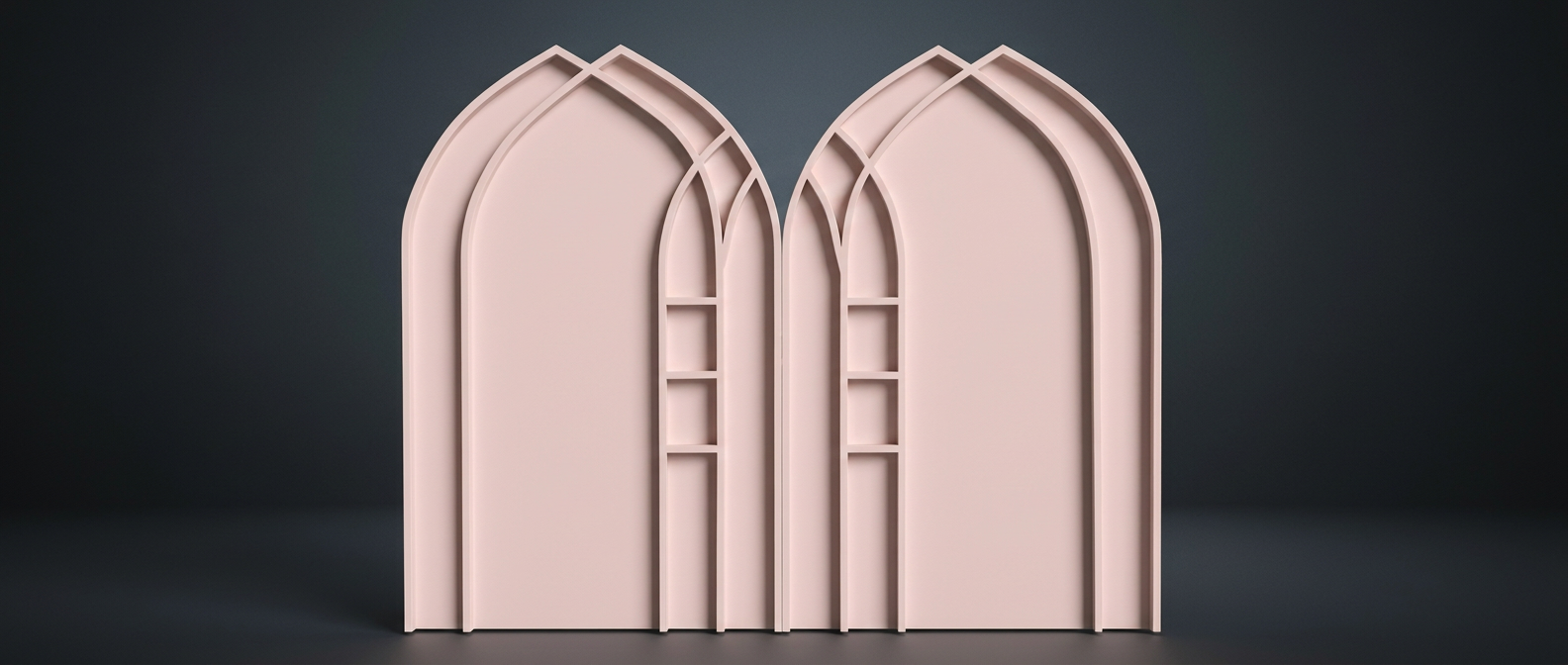 Blush Gothic Arch Shelf Panel Wooden Gate