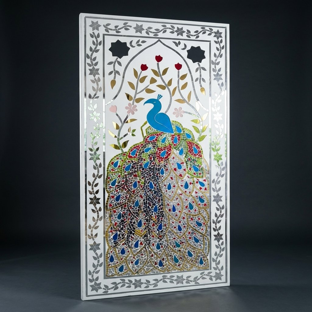 Peacock Mosaic Wall Panel