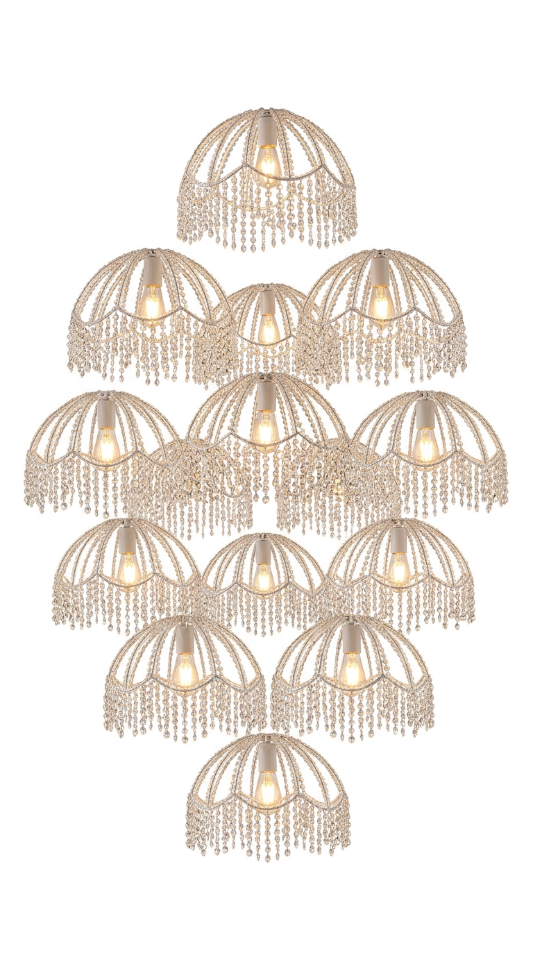 Crystal Beaded Dome Chandelier Cluster