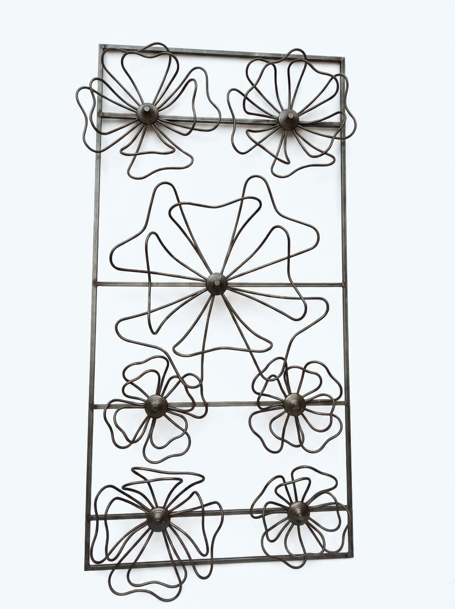 Metal Wire Flower Wall Panel
