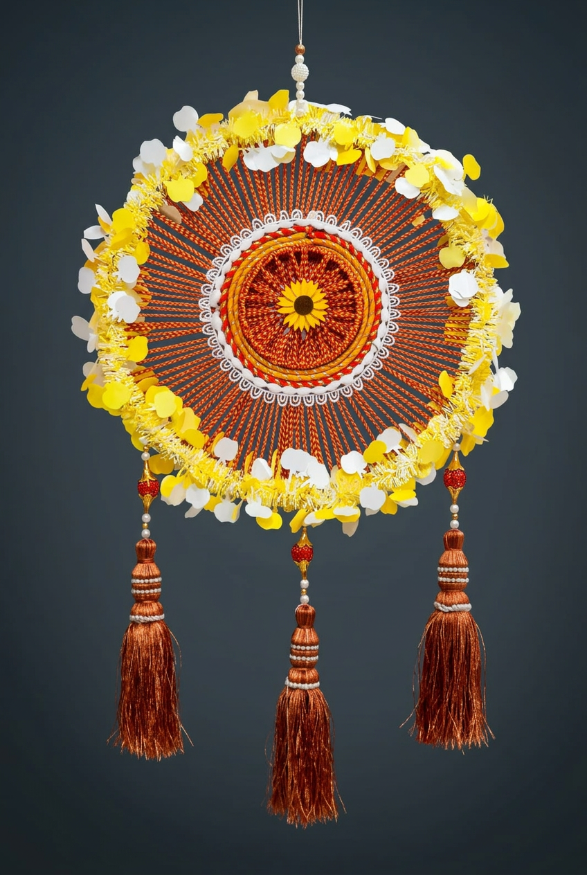 Sunburst Thread Hanging in Rust & Lemon