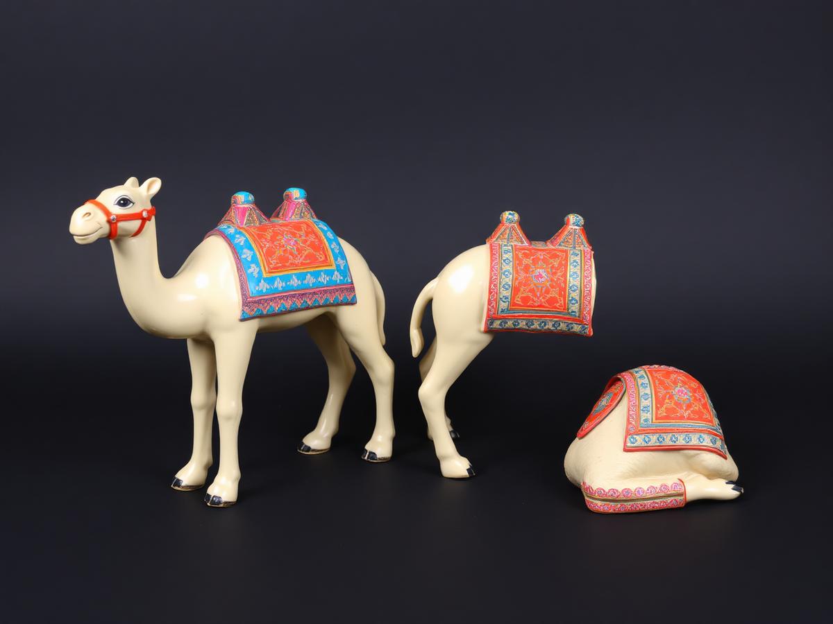 Royal Camel Set in Ivory & Jewel Tones