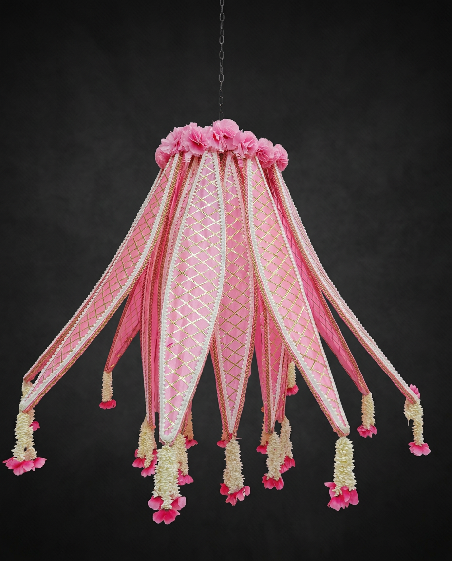 Pink Petal Chandelier in Blush & Gold